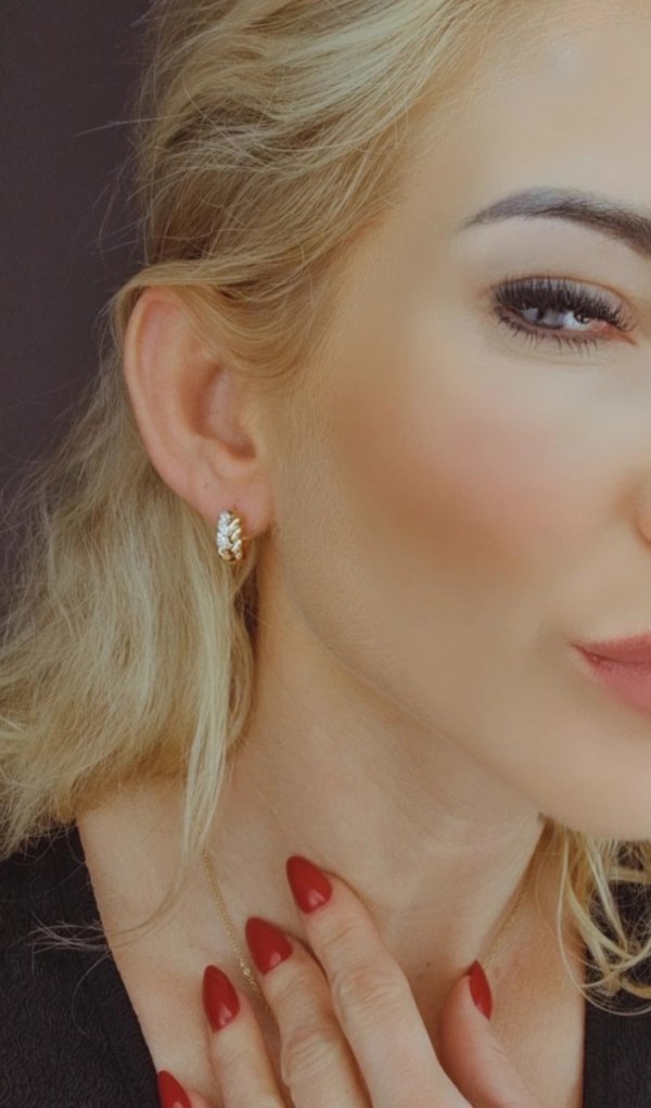 gold plated earrings with exclusive cubic zirconia