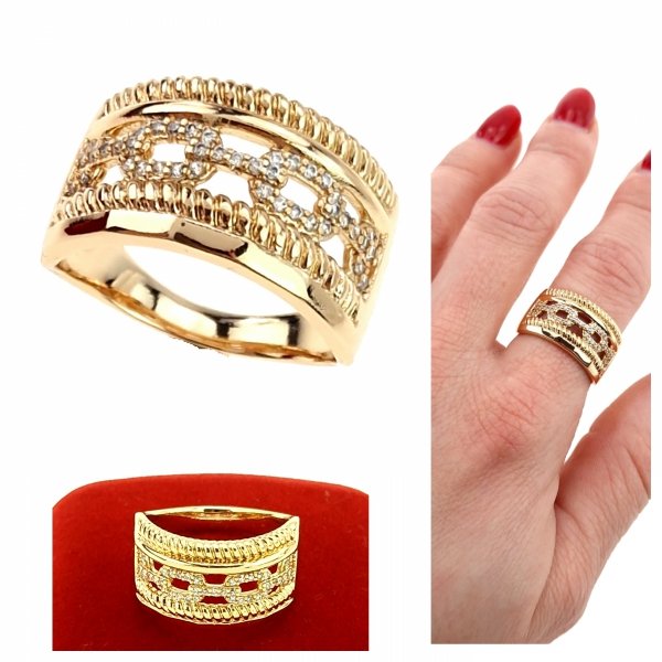gold ring 18,60mm. gold-plated engagement xuping
