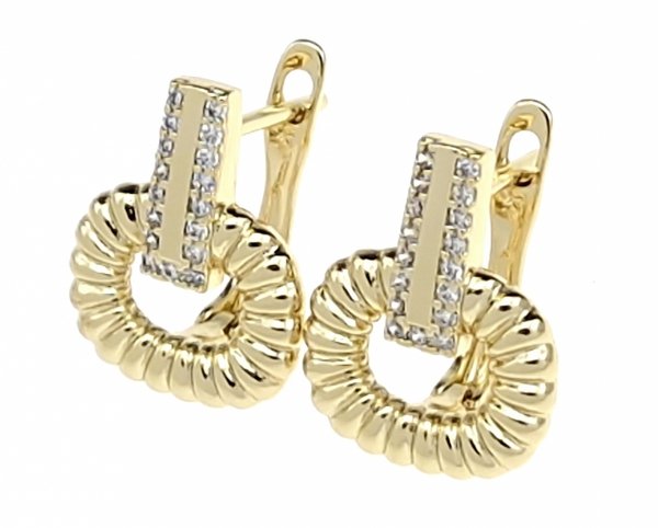 gold plated earrings with exclusive cubic zirconia