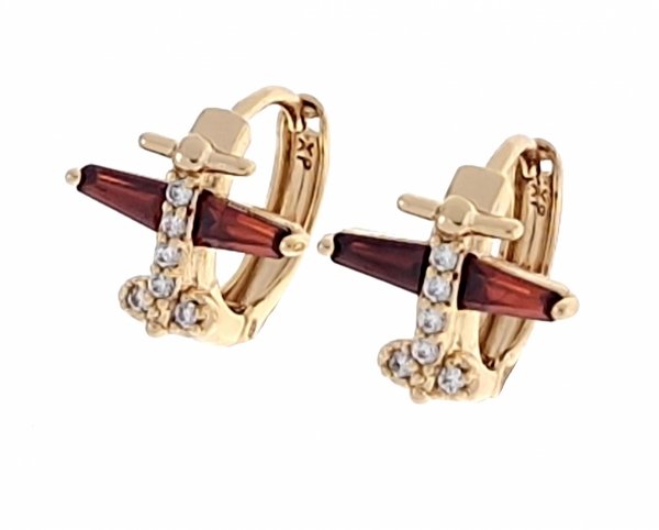 gold plated earrings with exclusive cubic zirconia