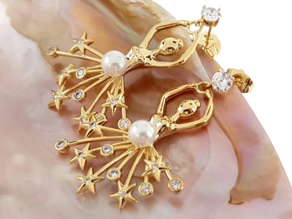 gold plated earrings with exclusive cubic zirconia