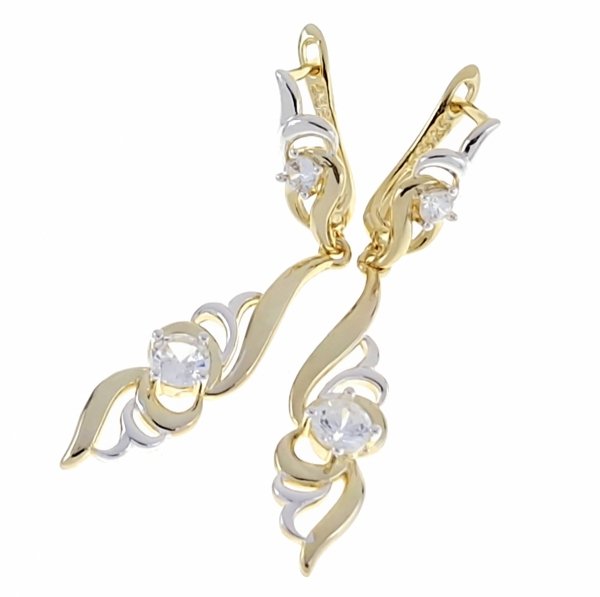 gold plated earrings with exclusive cubic zirconia