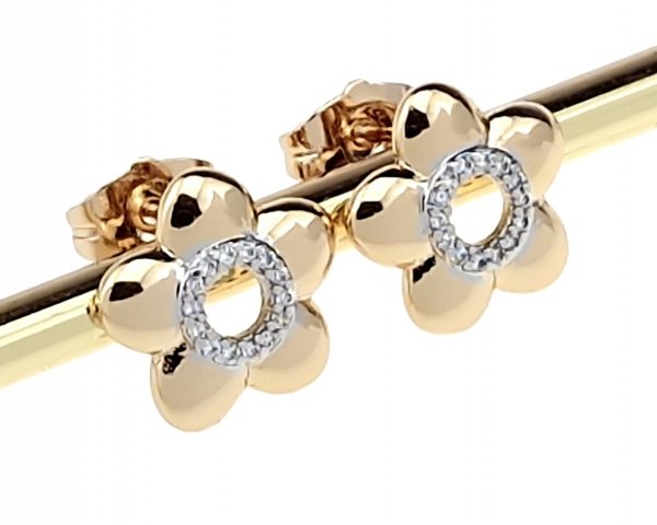 gold plated earrings with exclusive cubic zirconia