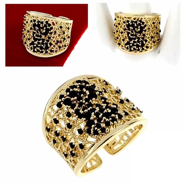 gold ring 17,00mm. gold-plated engagement xuping