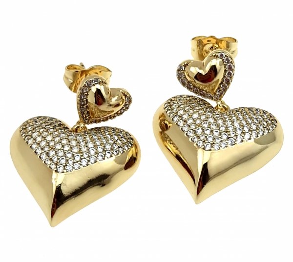 gold plated earrings with exclusive cubic zirconia