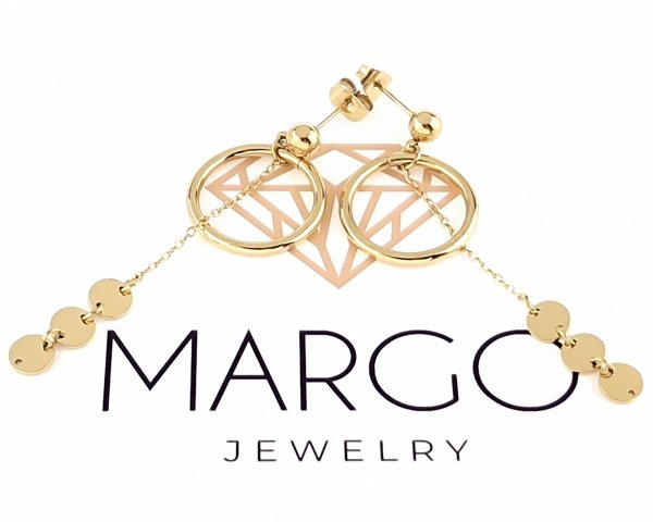 gold earrings made of stainless steel