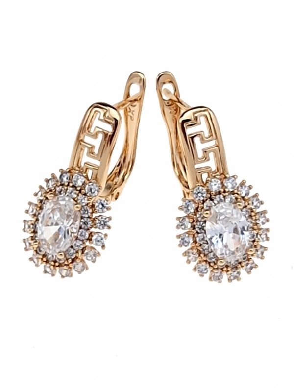 gold plated earrings with exclusive cubic zirconia