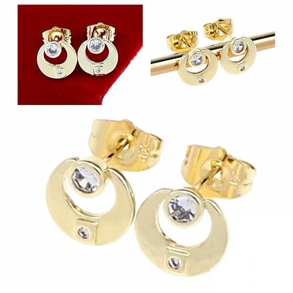 gold plated earrings with exclusive cubic zirconia