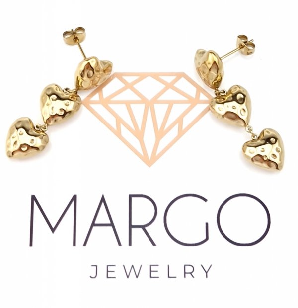 gold earrings made of stainless steel