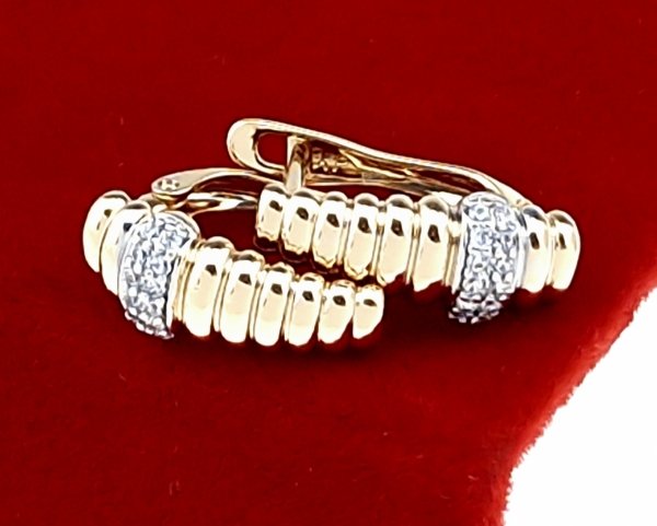 gold plated earrings with exclusive cubic zirconia