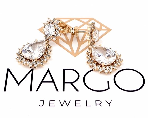 gold plated earrings with exclusive cubic zirconia