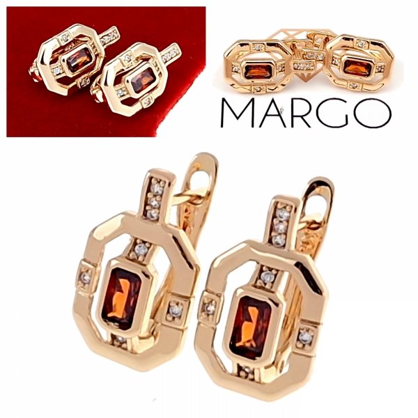 gold plated earrings with exclusive cubic zirconia