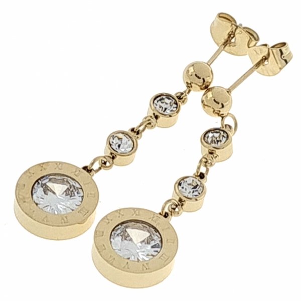 gold earrings made of stainless steel