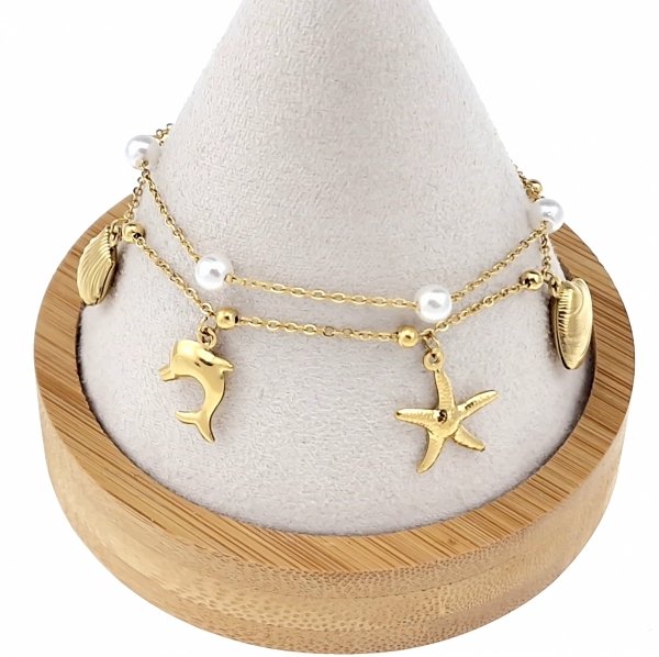 BRACELET GOLD CELEBRITY STAINLESS STEEL
