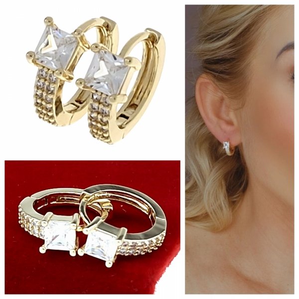 gold plated earrings with exclusive cubic zirconia
