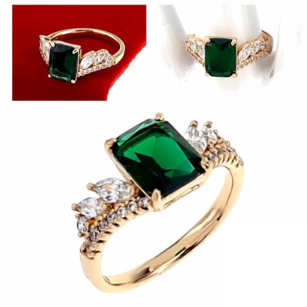 gold ring 18,60mm. gold-plated engagement xuping