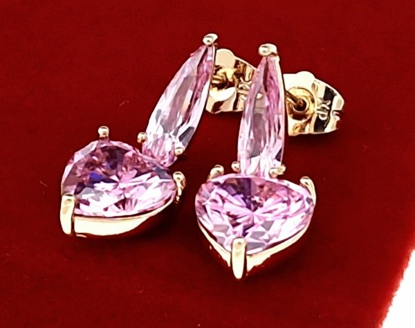 gold plated earrings with exclusive cubic zirconia