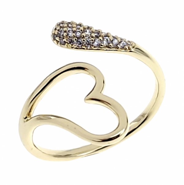 gold ring 17,00mm. gold-plated engagement xuping
