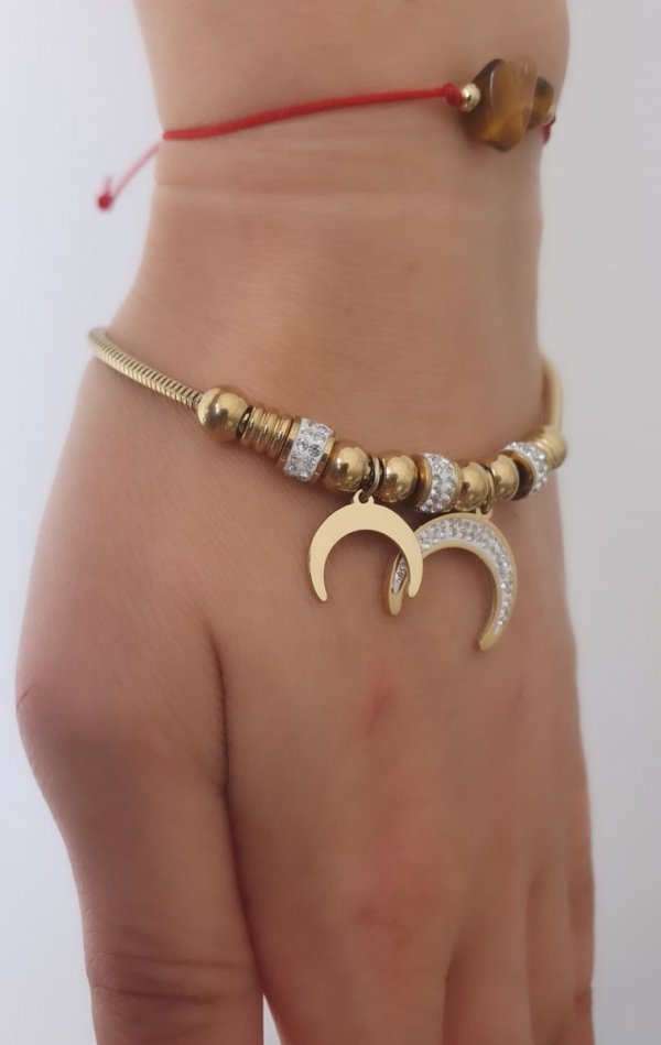BRACELET GOLD CELEBRITY STAINLESS STEEL