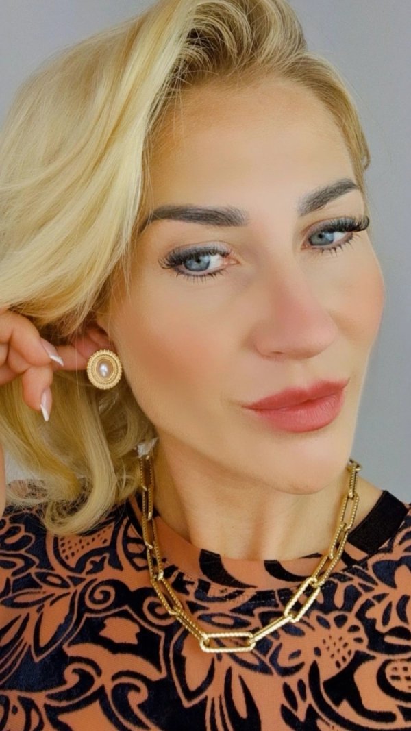 gold plated earrings with exclusive cubic zirconia