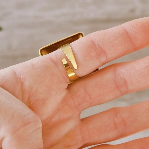 ring 18,30mm gold stainless steel