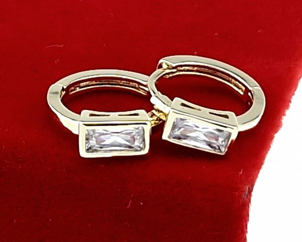 gold plated earrings with exclusive cubic zirconia