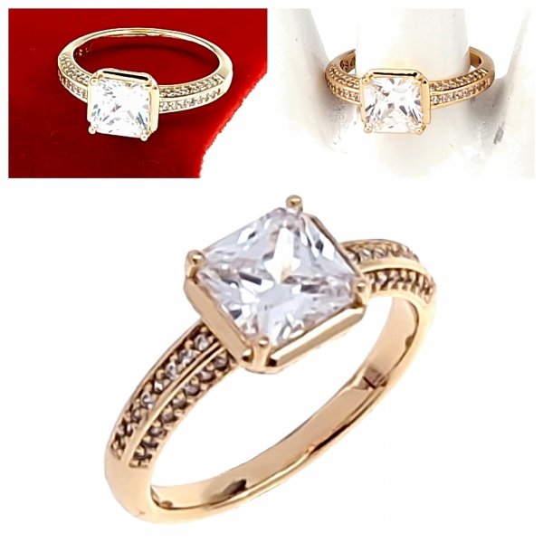 gold ring 18,60mm. gold-plated engagement xuping