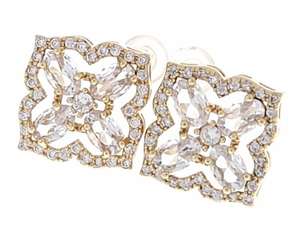 gold plated earrings with exclusive cubic zirconia