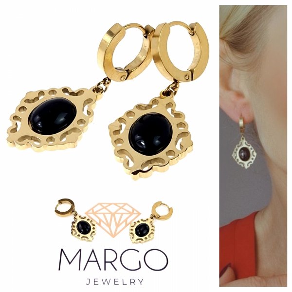 gold earrings made of stainless steel