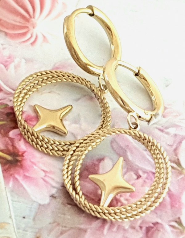 gold earrings made of stainless steel