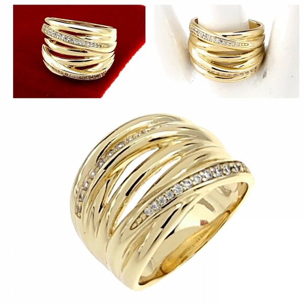 gold ring 18,60mm. gold-plated engagement xuping