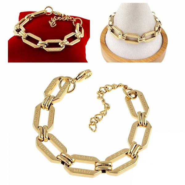 BRACELET GOLD CELEBRITY STAINLESS STEEL