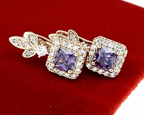 exclusive swarovski gold-plated earrings