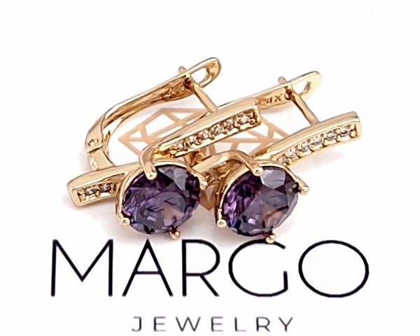 gold plated earrings with exclusive cubic zirconia