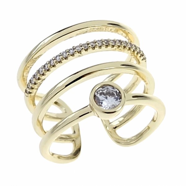 gold ring 17,00mm. gold-plated engagement xuping