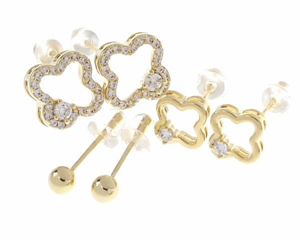 gold plated earrings with exclusive cubic zirconia