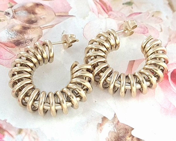 gold earrings made of stainless steel