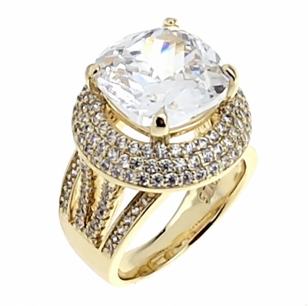 gold ring 18,60mm. gold-plated engagement xuping