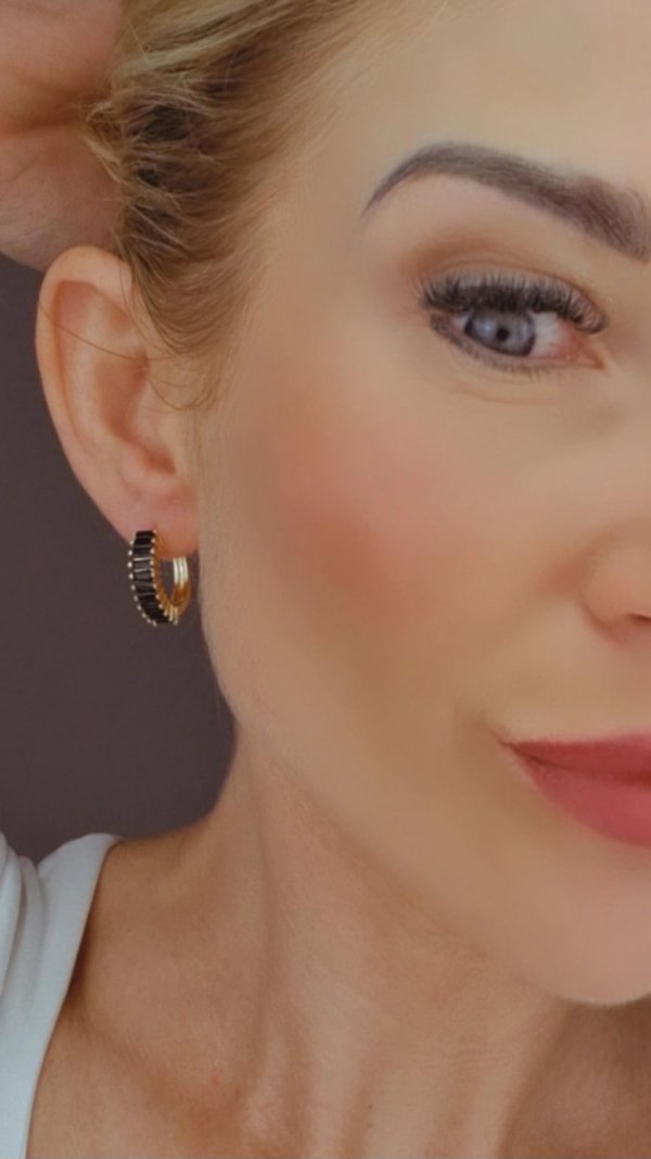 gold plated earrings with exclusive cubic zirconia