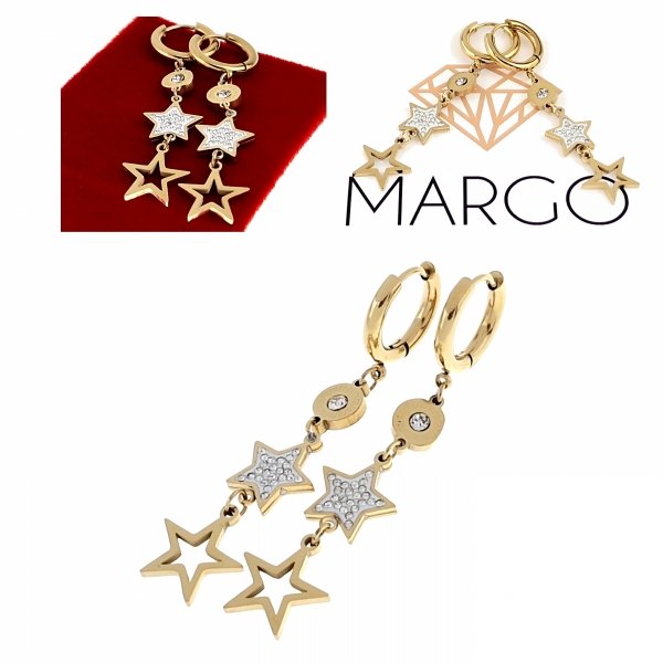 gold earrings made of stainless steel