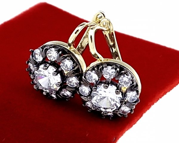 gold plated earrings with exclusive cubic zirconia