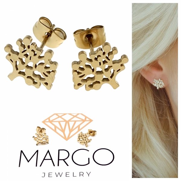 gold earrings made of stainless steel