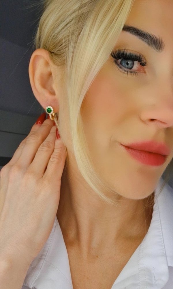 gold plated earrings with exclusive cubic zirconia