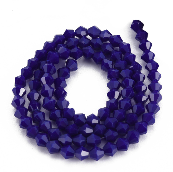 Glass beads faceted strands
