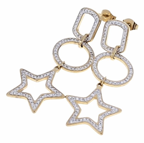 gold earrings made of stainless steel
