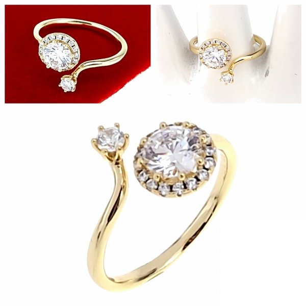 gold ring 18,60mm. gold-plated engagement xuping