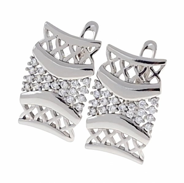 gold plated earrings with exclusive cubic zirconia