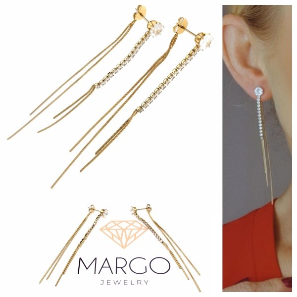 gold earrings made of stainless steel