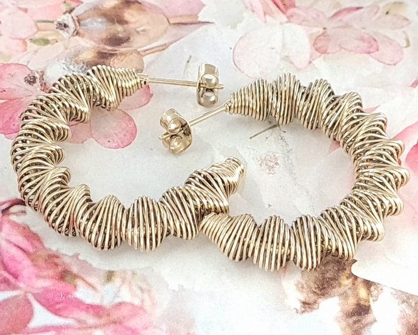 gold earrings made of stainless steel