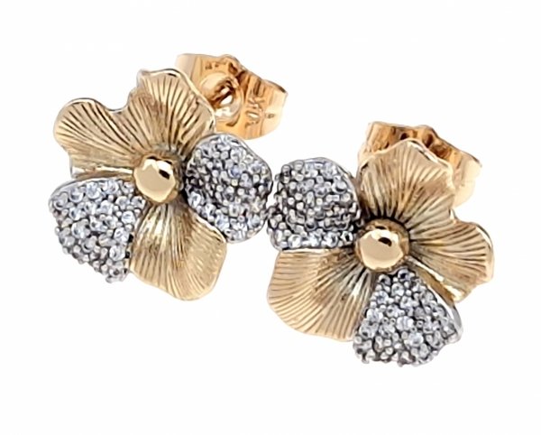 gold plated earrings with exclusive cubic zirconia